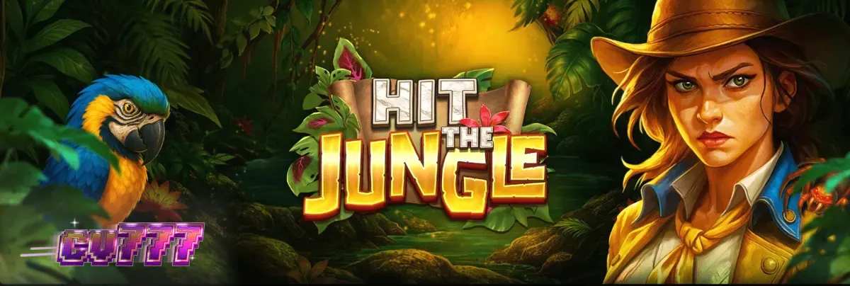 Pemandangan hutan tropis yang misterius dengan elemen slot Hit the Jungle